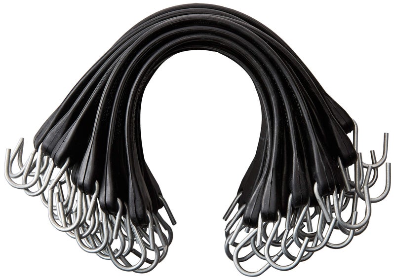 kitchentoolz 21â€³ Rubber Bungee Cords with Hooks â€“ 25 Pack Heavy Duty Rubber Tie Down Straps with Stainless Steel Hooks for Flatbed Trucks, Tarps, Gear, and Cargo - Image 2
